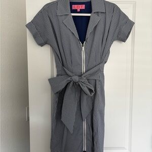 LDT Navy and White Gingham Mini Dress